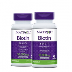 ( Combo 02 Chai ) Tpbvsk chăm sóc tóc Natrol Biotin 10,000mcg Maximum Strength, 100 viên/ Chai ( Combo 02 Chai ) Tpbvsk chăm sóc tóc Natrol Biotin 10,000mcg Maximum Strength, 100 viên/ Chai