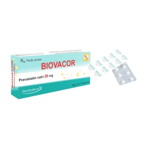 Biovacor 20mg Herabiopharm 3 vỉ x 10 viên (Pravastatin natri)