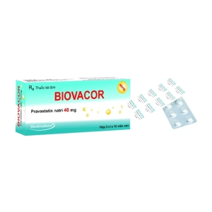 Biovacor 40mg Herabiopharm 3 vỉ x 10 viên (Pravastatin natri)