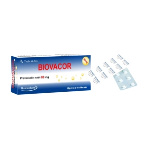 Biovacor 80mg Herabiopharm 3 vỉ x 10 viên (Pravastatin natri)