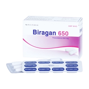 Biragan 650mg Bidiphar 10 vỉ x 10 viên (Paracetamol)