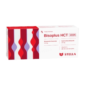 Bisoplus HCT 10/25 Stellapharm 3 vỉ x 10 viên (Bisoprolol + Hydrochlorothiazide)