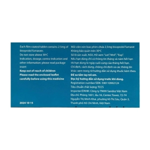 Bisoprolol 2.5mg Sandoz 2 vỉ x 15 viên (Bisoprolol fumarate)