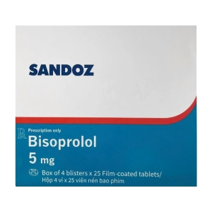 Bisoprolol 5mg Sandoz 4 vỉ x 25 viên (Bisoprolol fumarate)