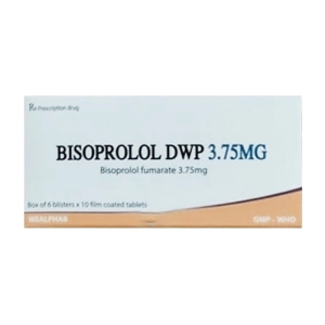Bisoprolol DWP 3.75mg Wealphar 6 vỉ x 10 viên (Bisoprolol fumarate)