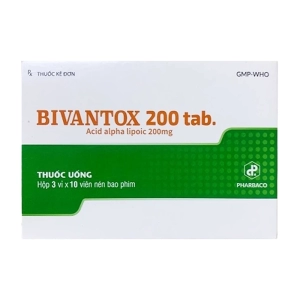Bivantox 200 tab. Pharbaco 3 vỉ x 10 viên (Alpha lipoic acid)