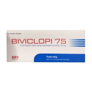 Biviclopi 75 BRV 3 vỉ x 10 viên (Clopidogrel bisulfat)