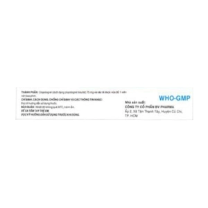 Biviclopi 75 BV Pharma 3 vỉ x 10 viên (Clopidogrel bisulfat)
