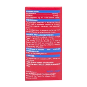 Bivinadol Extra BV Pharma 15 vỉ x 12 viên Bivinadol Extra BV Pharma 15 vỉ x 12 viên
