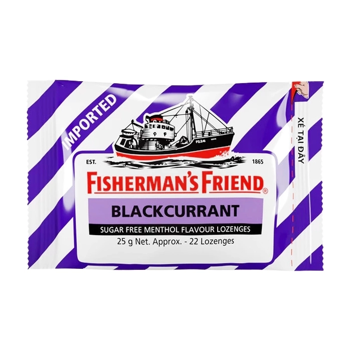 Blackcurrant Fisherman Friend 25g - Kẹo con tàu (lý chua đen) Blackcurrant Fisherman Friend 25g - Kẹo con tàu (lý chua đen)