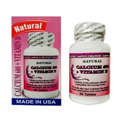 Bổ sung canxi và vitamin D Earth's Creation Calcium 600 and Vitamin D 90 viên