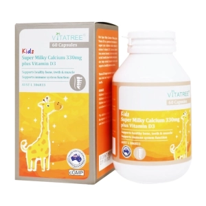 Kids Super Milky Calcium 330mg Plus Vitamin D3 Vitatree 30 viên - Bổ sung Canxi Vitamin D3 cho bé  Kids Super Milky Calcium 330mg Plus Vitamin D3 Vitatree 30 viên - Bổ sung Canxi Vitamin D3 cho bé