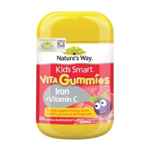 Kids Smart Vita Gummies Iron + Vitamin C Nature's Way 60 viên - Bổ sung Sắt, Vitamin C cho trẻ