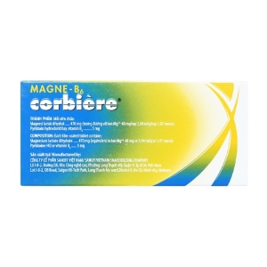 Magne B6 Corbiere 470mg/5mg Sanofi, Hộp 5 vỉ x 10 viên Magne B6 Corbiere 470mg/5mg Sanofi, Hộp 5 vỉ x 10 viên