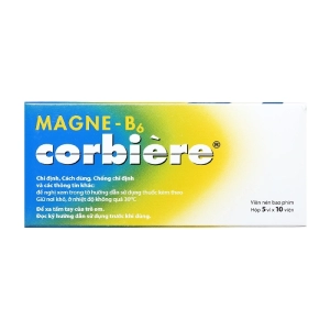 Magne B6 Corbiere 470mg/5mg Sanofi, Hộp 5 vỉ x 10 viên Magne B6 Corbiere 470mg/5mg Sanofi, Hộp 5 vỉ x 10 viên