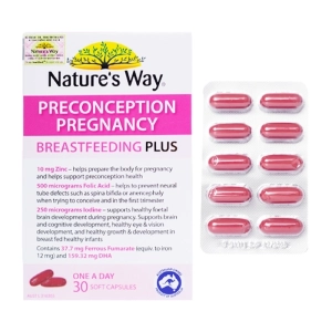 PreConception Pregnancy Breastfeeding Plus Nature's Way 3 vỉ x 10 viên PreConception Pregnancy Breastfeeding Plus Nature's Way 3 vỉ x 10 viên