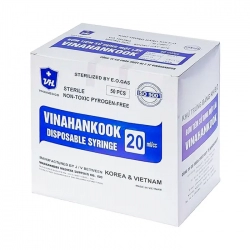 Bơm tiêm Vinahankook 20ml/cc, Hộp 50 cái Bơm tiêm Vinahankook 20ml/cc, Hộp 50 cái