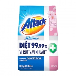 Bột Giặt Khử Mùi Attack 360g (hương anh đào) Bột Giặt Khử Mùi Attack 360g (hương anh đào)