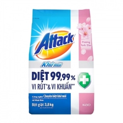 Bột Giặt Khử Mùi Attack 3.8kg (hương anh đào)