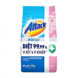 Bột Giặt Khử Mùi Attack 720g (hương anh đào) Bột Giặt Khử Mùi Attack 720g (hương anh đào)