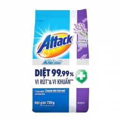 Bột Giặt Khử Mùi Attack 720g (hương oải hương) Bột Giặt Khử Mùi Attack 720g (hương oải hương)