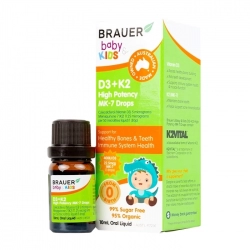Brauer Baby Kids D3+K2 High Potency MK-7 Drops 10ml Brauer Baby Kids D3+K2 High Potency MK-7 Drops 10ml