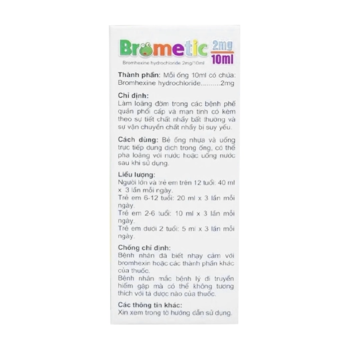 Brometic 2mg CPC1 Hà Nội 20 ống x 10ml Brometic 2mg CPC1 Hà Nội 20 ống x 10ml