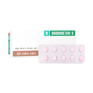 Bromhexin 8 TV.Pharm 3 vỉ x 10 viên (Bromhexin hydroclorid)