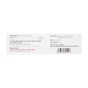 Btozka 300mg Hà Nam 3 vỉ x 10 viên (Thioctic acid)