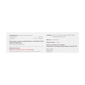 Btozka 300mg Hà Nam 3 vỉ x 10 viên (Thioctic acid)