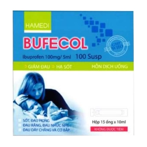 Bufecol 100 Susp Hà Nam 15 ống x 10ml (Ibuprofen)