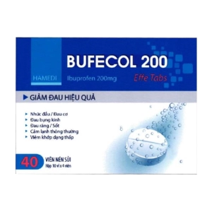 Bufecol 200 Effe Tabs Hà Nam 10 vỉ x 4 viên (Ibuprofen)