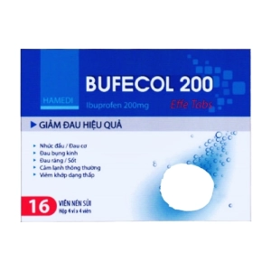 Bufecol 200 Effe Tabs Hà Nam 4 vỉ x 4 viên (Ibuprofen)