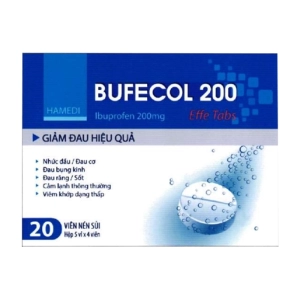 Bufecol 200 Effe Tabs Hà Nam 5 vỉ x 4 viên (Ibuprofen)