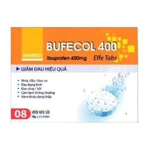Bufecol 400 Effe Tabs Hà Nam 2 vỉ x 4 viên (Ibuprofen)