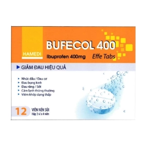 Bufecol 400 Effe Tabs Hà Nam 3 vỉ x 4 viên (Ibuprofen)