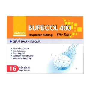 Bufecol 400 Effe Tabs Hà Nam 4 vỉ x 4 viên (Ibuprofen)