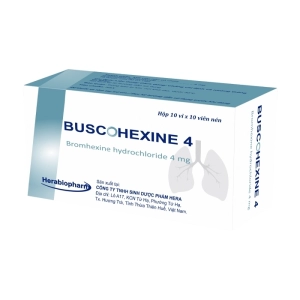 Buscohexine 4 Herabiopharm 10 vỉ x 10 viên (Bromhexine hydrochloride)