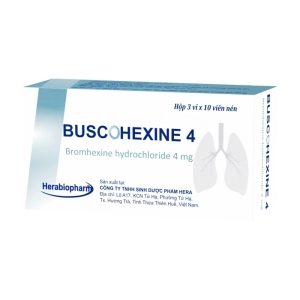 Buscohexine 4 Herabiopharm 3 vỉ x 10 viên (Bromhexine hydrochloride)