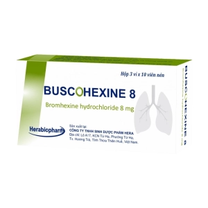 Buscohexine 8 Herabiopharm 3 vỉ x 10 viên (Bromhexine hydrochloride)