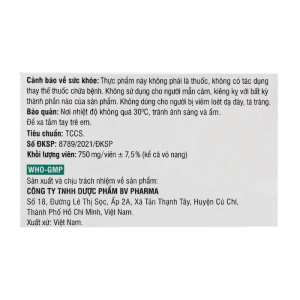 BV-Vitamin C500 BV Pharma 10 vỉ x 10 viên - Bổ sung Vitamin C cho cơ thể