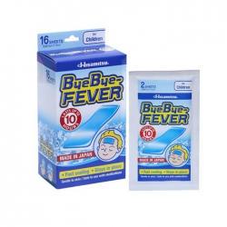 Miếng dán hạ sốt Bye Bye Fever Children, Hộp 8 bịch x 2 miếng Miếng dán hạ sốt Bye Bye Fever Children, Hộp 8 bịch x 2 miếng