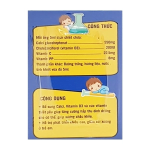 Calci+D3 Bibo Trang Minh 4 vỉ x 5 ống - Hỗ trợ bổ sung Calci, Vitamin D3 cho bé