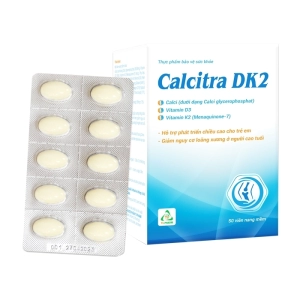 Calcitra DK2 TV.Pharm 5 vỉ x 10 viên - Bổ sung Canxi, vitamin D3 cho cơ thể