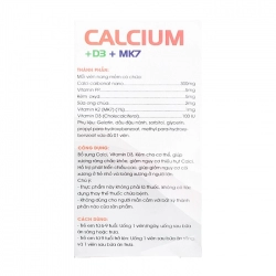 Calcium D3 Mk7 Vinaphar 10 vỉ x 10 viên Calcium D3 Mk7 Vinaphar 10 vỉ x 10 viên