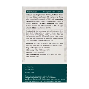 Calcium Magnesium + D3 Khương Thảo Đan Thái Minh 30 viên Calcium Magnesium + D3 Khương Thảo Đan Thái Minh 30 viên