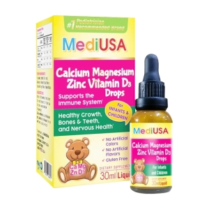 Calcium Magnesium ZinC Vitamin D3 Drops MediUSA 30ml - Giúp xương, răng chắc khỏe ở trẻ Calcium Magnesium ZinC Vitamin D3 Drops MediUSA 30ml - Giúp xương, răng chắc khỏe ở trẻ