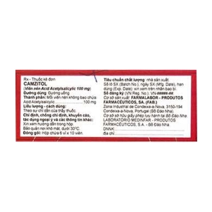 Camzitol 100mg Farmalabor 6 vỉ x 10 viên (Acid acetylsalicylic)