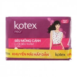 Cánh Siêu Mỏng Kotex Pro 20 miếng (có cánh) Cánh Siêu Mỏng Kotex Pro 20 miếng (có cánh)