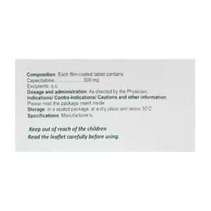 Capelodine 500mg Herabiopharm 6 vỉ x 10 viên (Capecitabine)